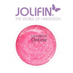 Gel UV Jolifin cu sclipici Diamond Girly Pink 5 ml + 1 Pigment Oglinda Cadou